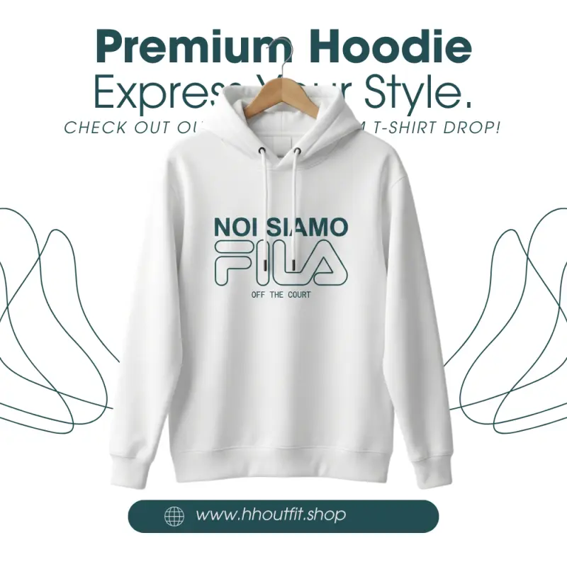 PREMIUM BRANDED HOODIE WHITE