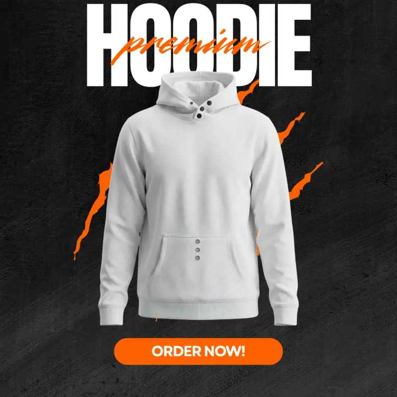 MEN'S PREMIUM HOODIE WHITE SOLID