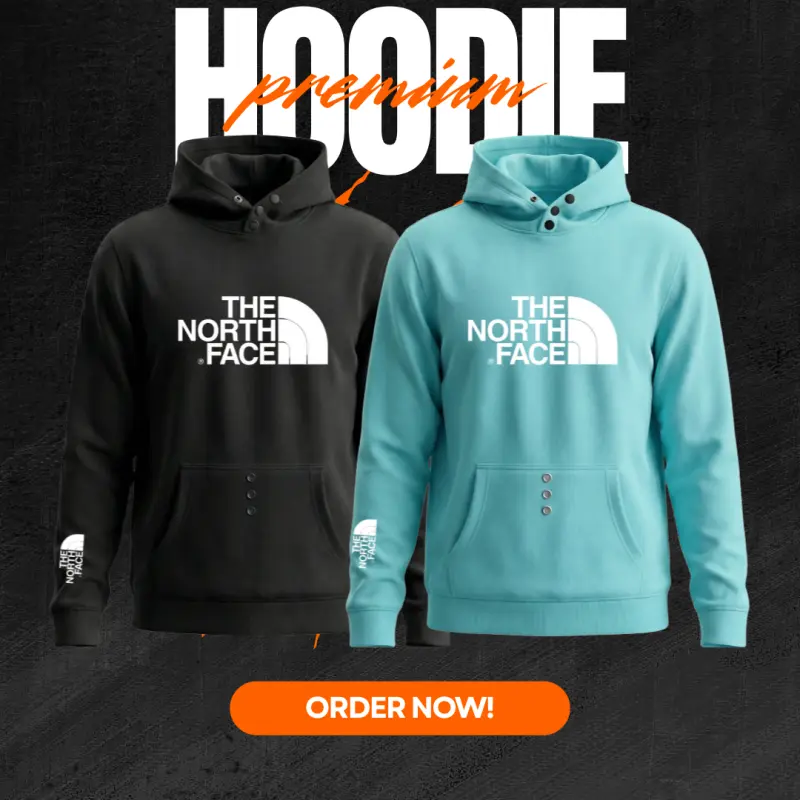 MEN'S PREMIUM HOODIE BLACK + TIFFANY BLUE COMBO