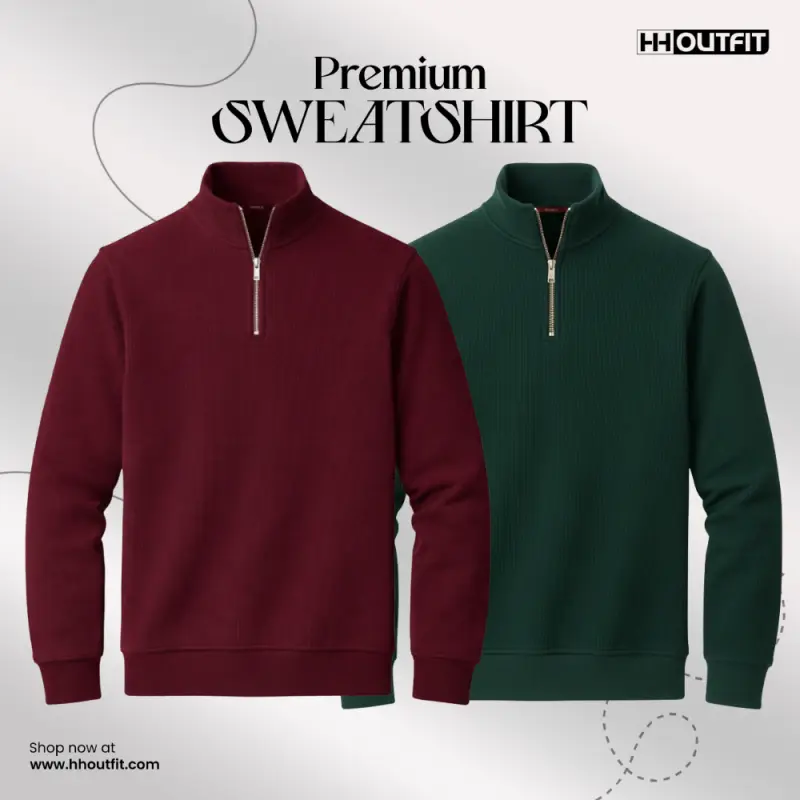 PREMIUM SWEATSHIRT MEROON+GREEN