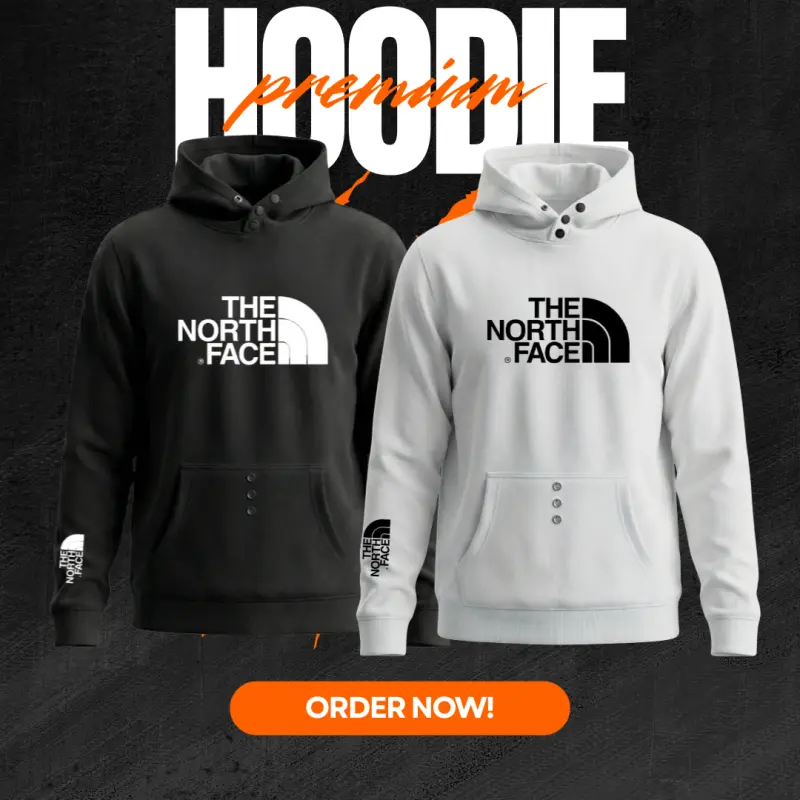 MEN'S PREMIUM HOODIE WHITE+ BLACK COMBO