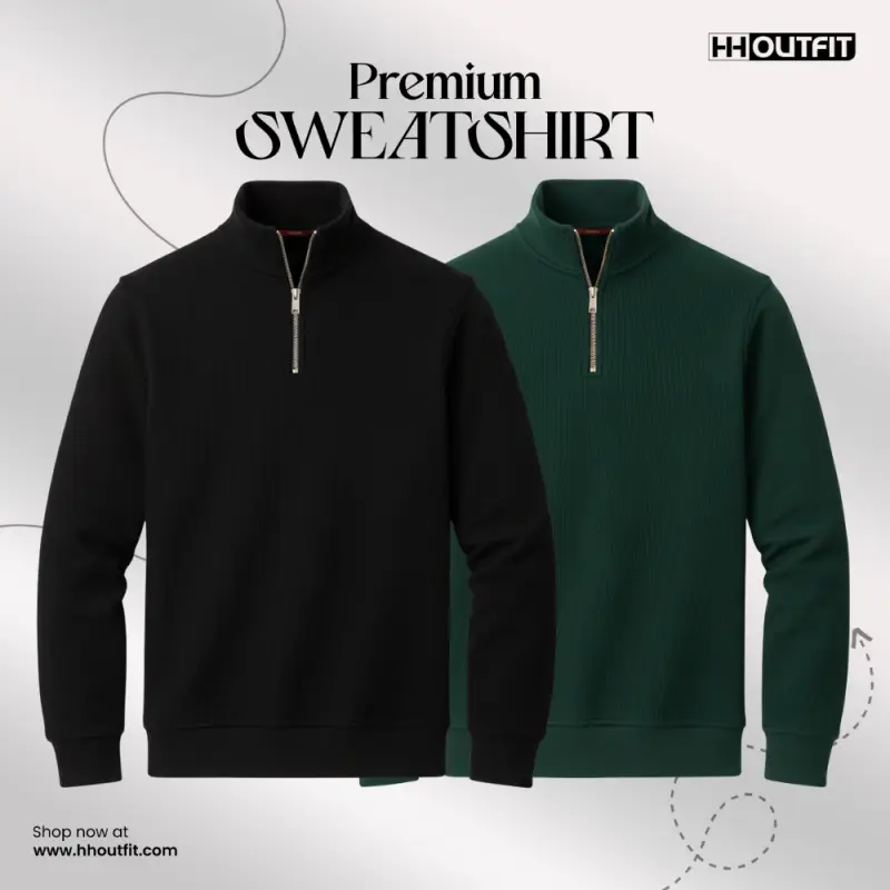 PREMIUM SWEATSHIRT BLACK+GREEN