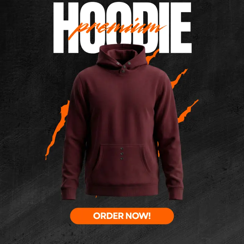 MEN'S PREMIUM HOODIE MEROON SOLID